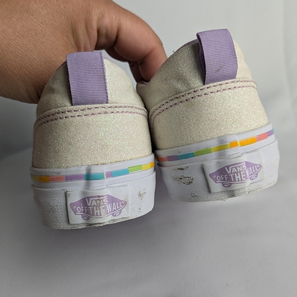 VANS Unicorn Shoes For Little Girl Size 1 Purple And White - Picture 4 of 8